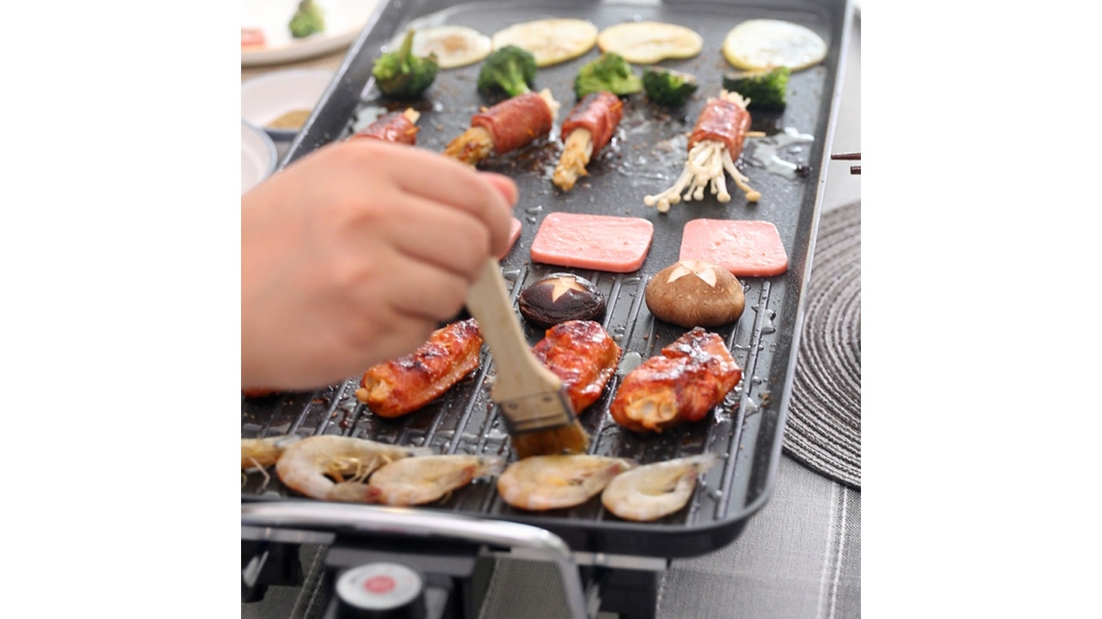 SOGA 2x48cm Electric BBQ Grill Teppanyaki Tough NonStick Surface Hot