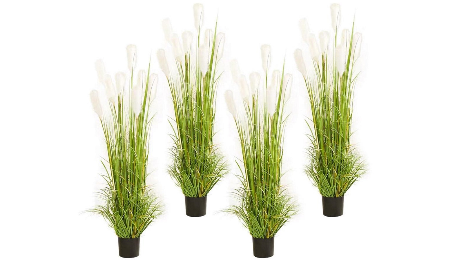 Soga 4 Piece Green Potted Reed Grass Artificial Plant - 120cm