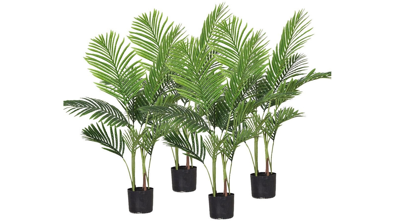 SOGA 4x145cm Green Artificial Indoor Swallowtail Sunflower Tree Fake Plant