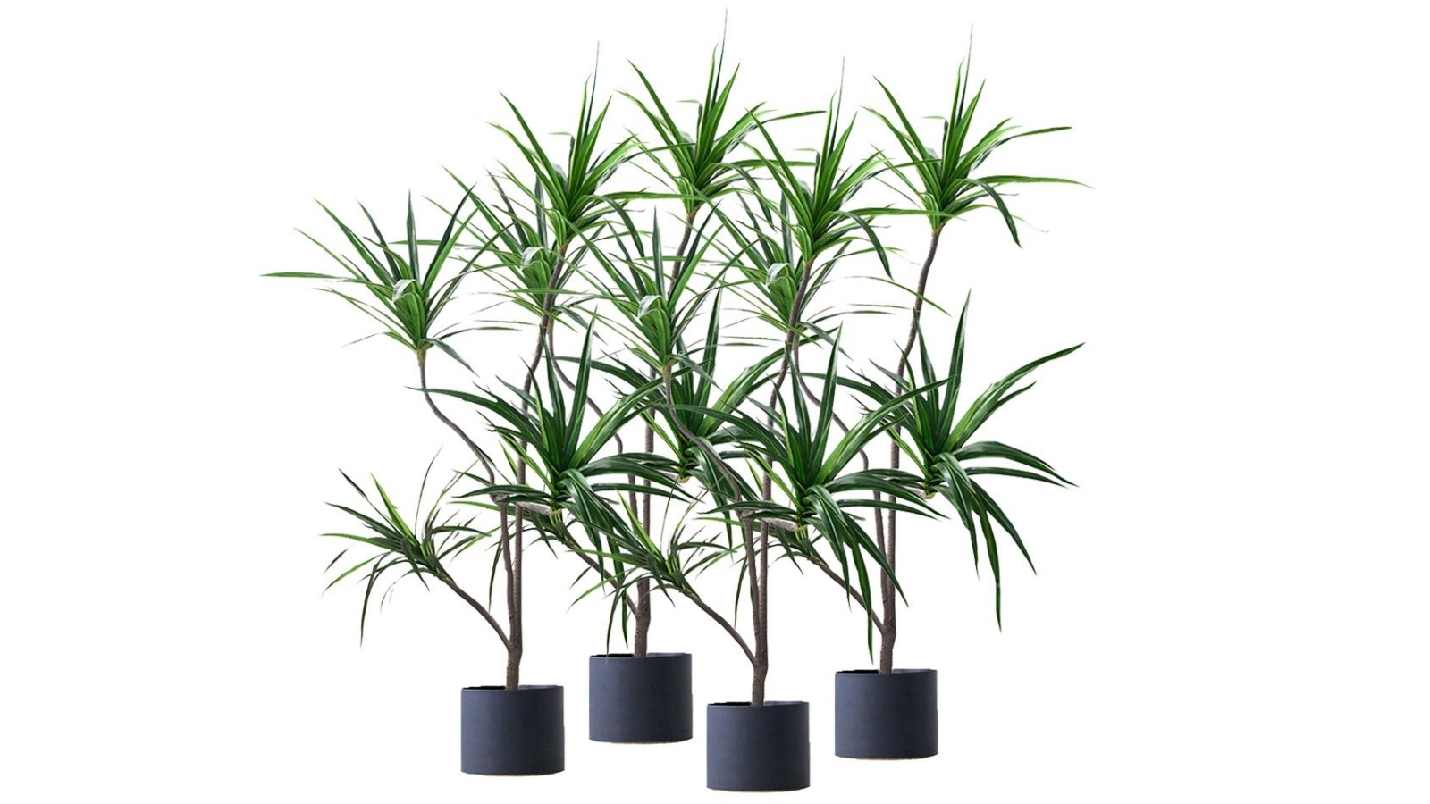 Soga 4 Piece 4 Heads Green Brazlian Iron Artificial Plant - 180cm