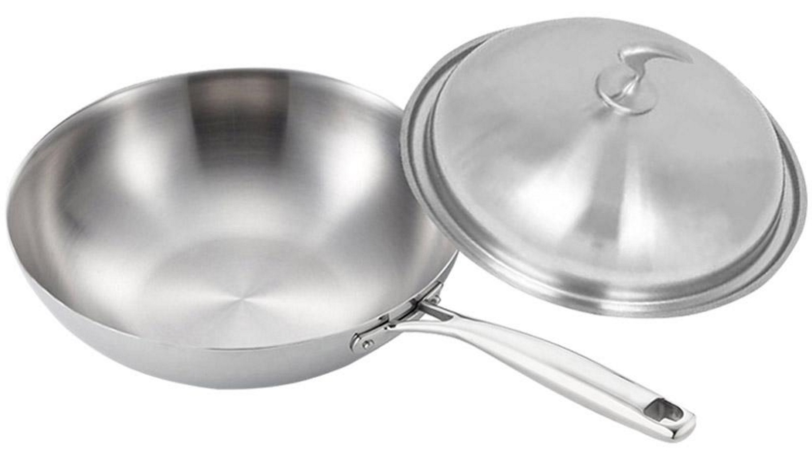 SOGA 32cm 18/10 Stainless Steel Frying Pan Top Grade Cooking Skillet with Lid