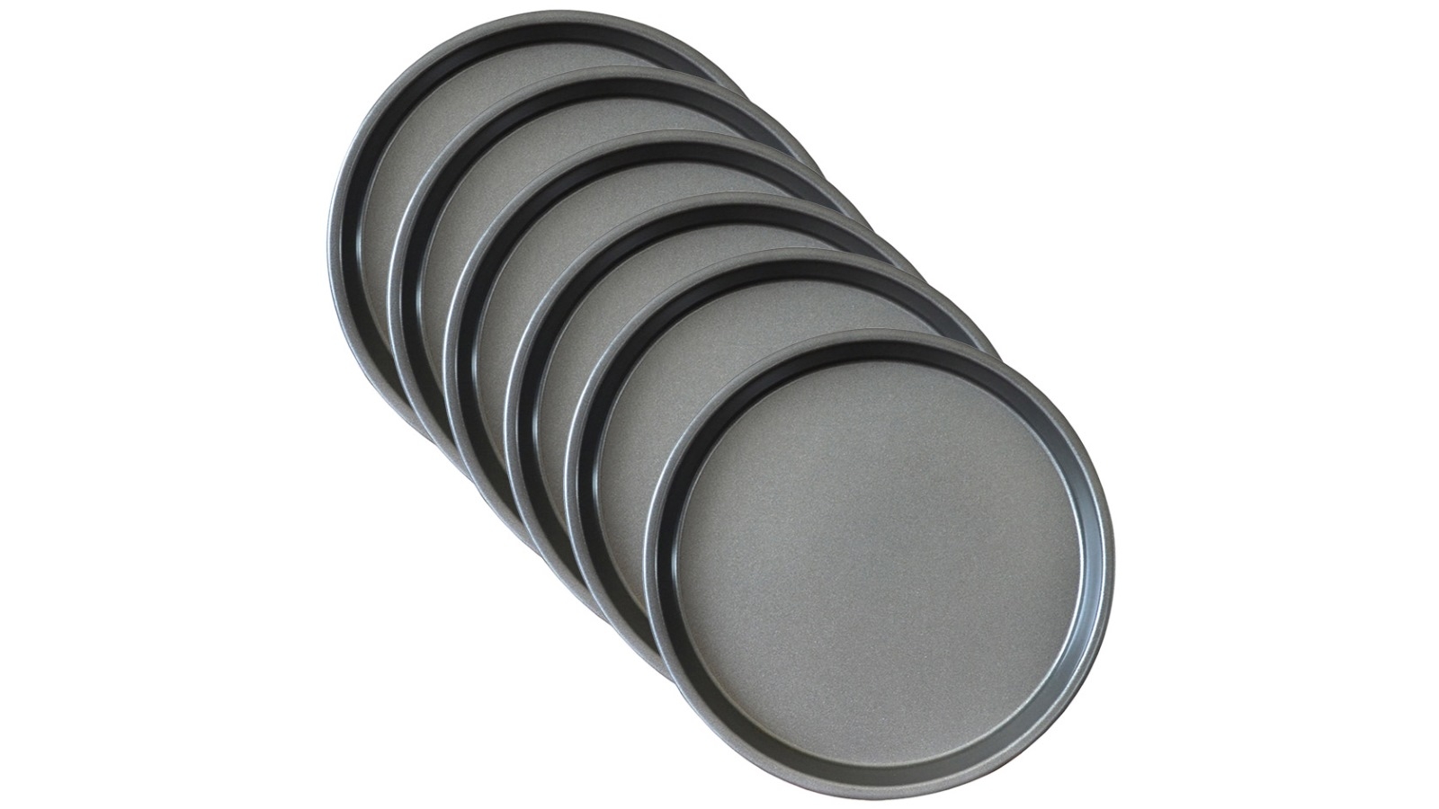SOGA 6x Round Black Steel Non-Stick Pizza Tray Oven Baking Plate Pan - 10-inch