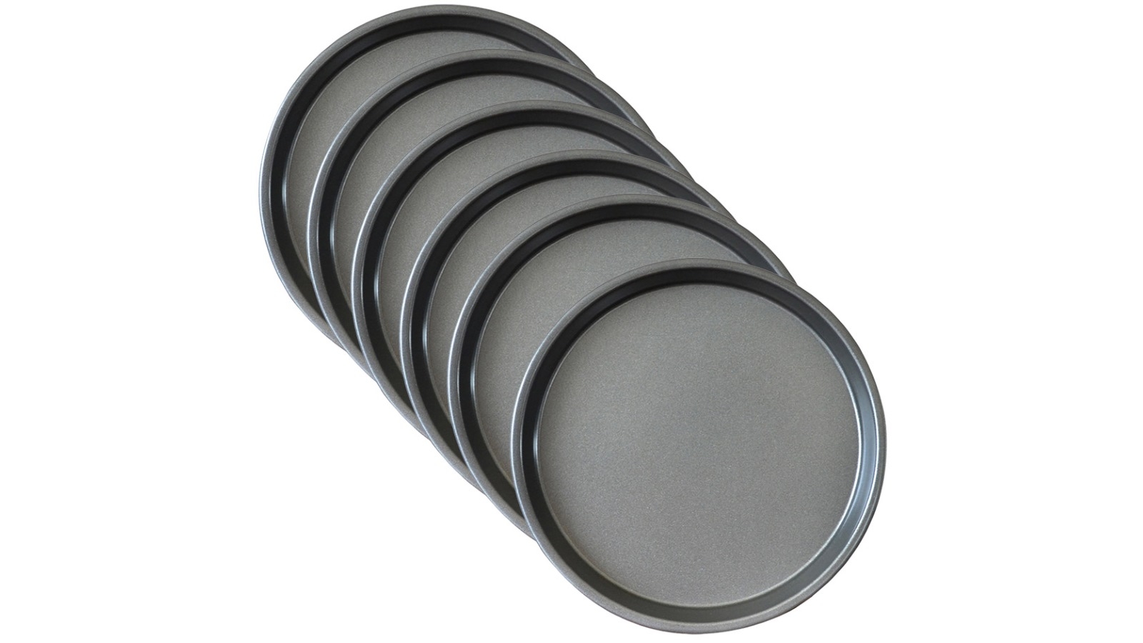 SOGA 6x Round Black Steel Non-Stick Pizza Tray Oven Baking Plate Pan - 9-inch