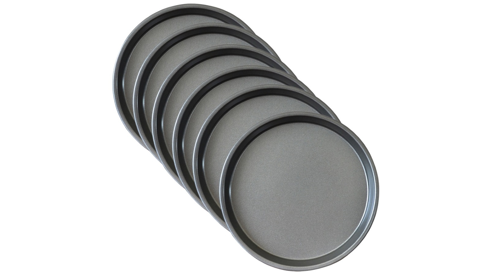 SOGA 6x Round Black Steel Non-Stick Pizza Tray Oven Baking Plate Pan - 7-inch