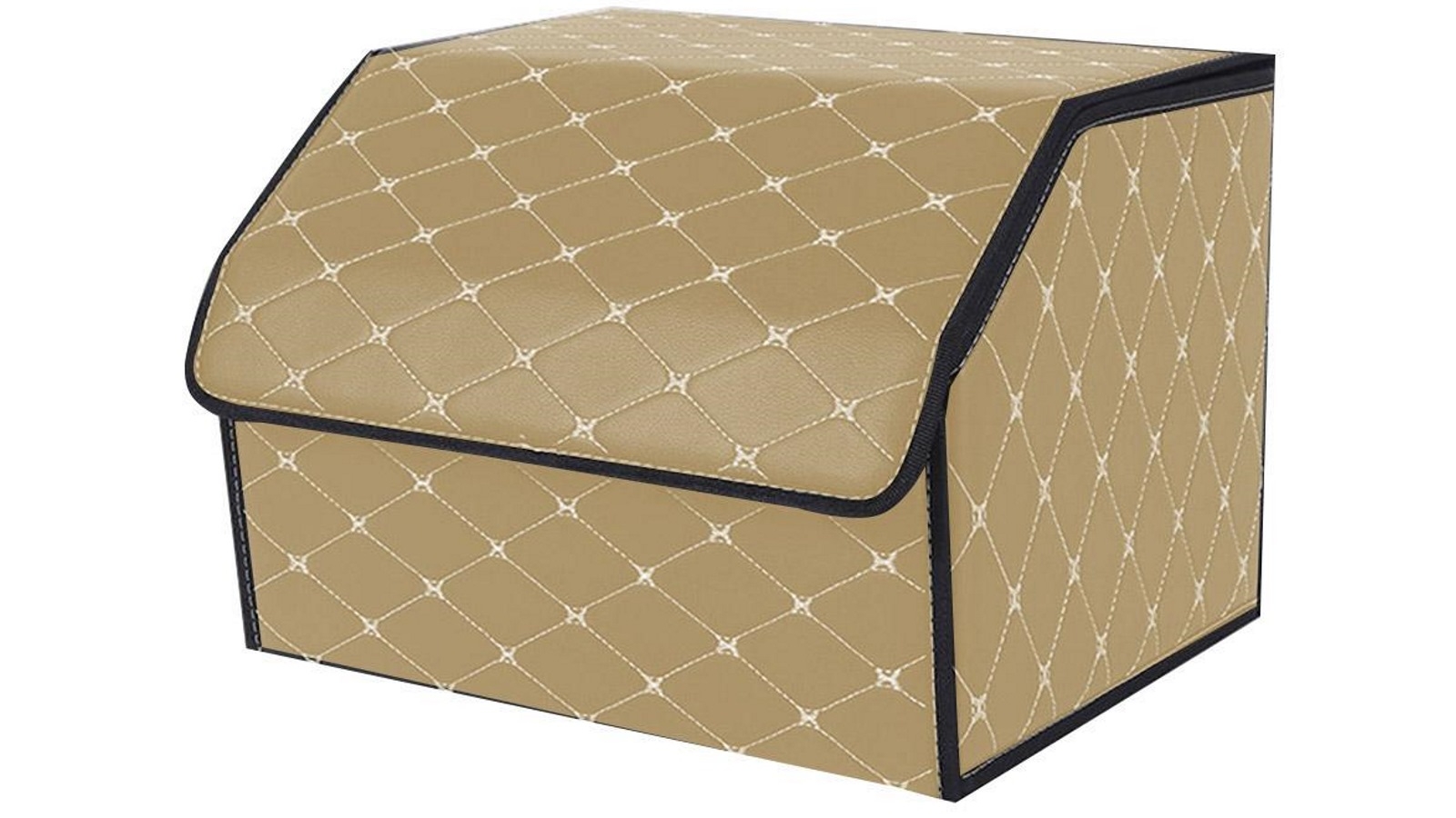 SOGA Medium Car Boot Storage Box - White/Gold