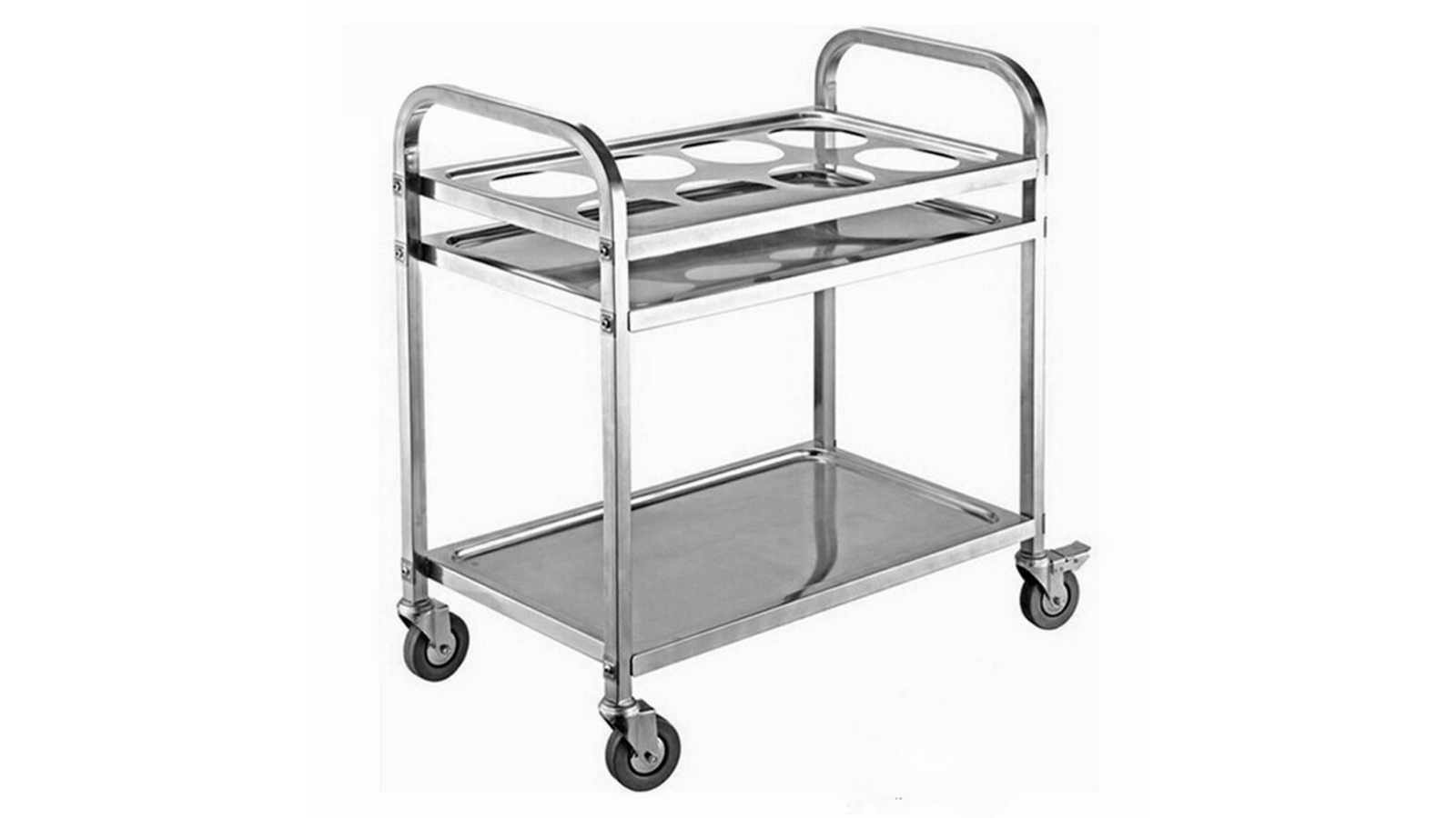 Soga 2 Tier Stainless Steel 8 Compartment Condiment Holder Cart