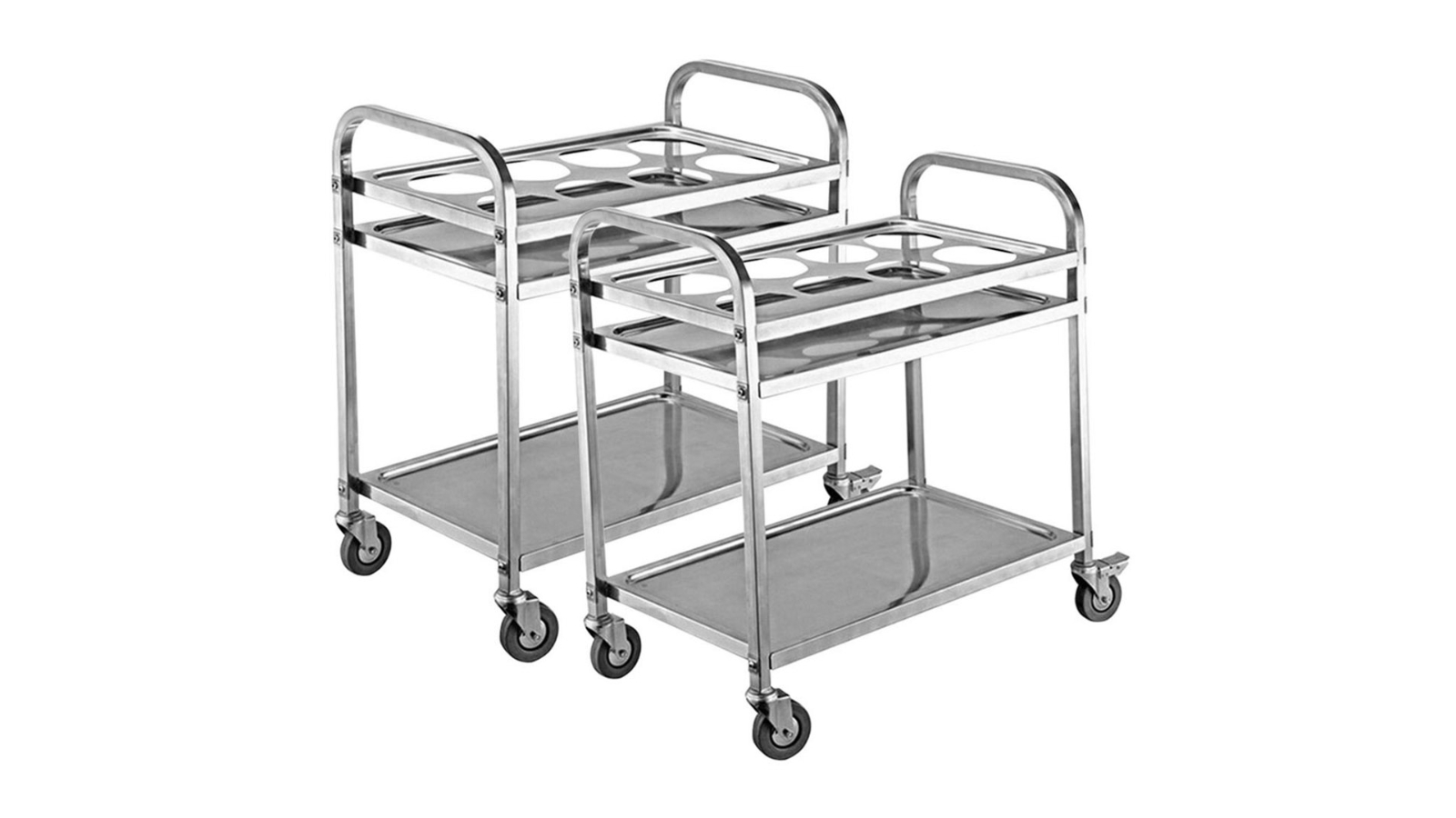 Soga 2 Piece 2 Tier Stainless Steel 8 Compartment Kitchen Condiment Holder Cart
