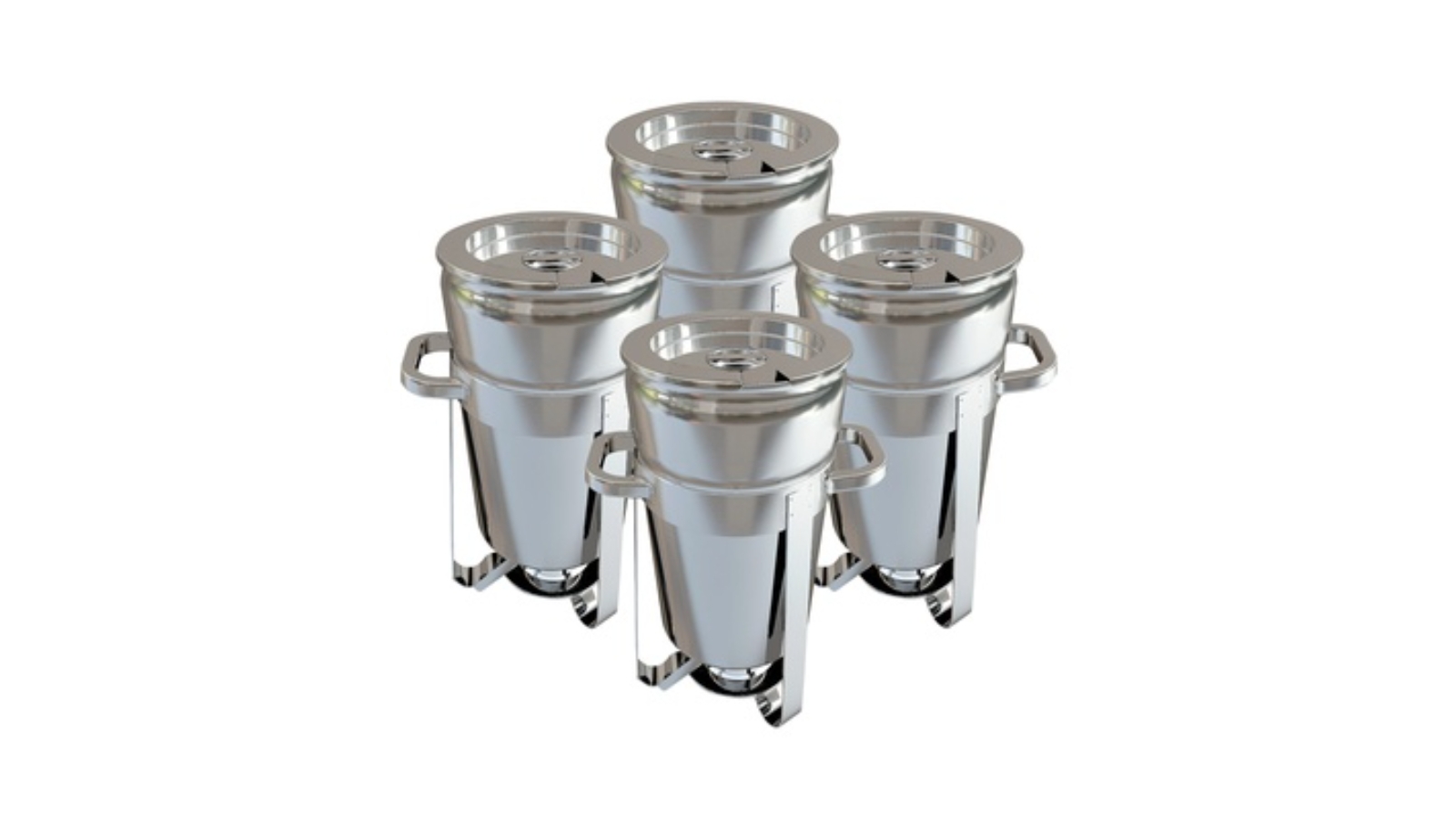 SOGA 4x 7L Round Stainless Steel Soup Warmer Marmite Chafer Full Size Catering Chafing Dish