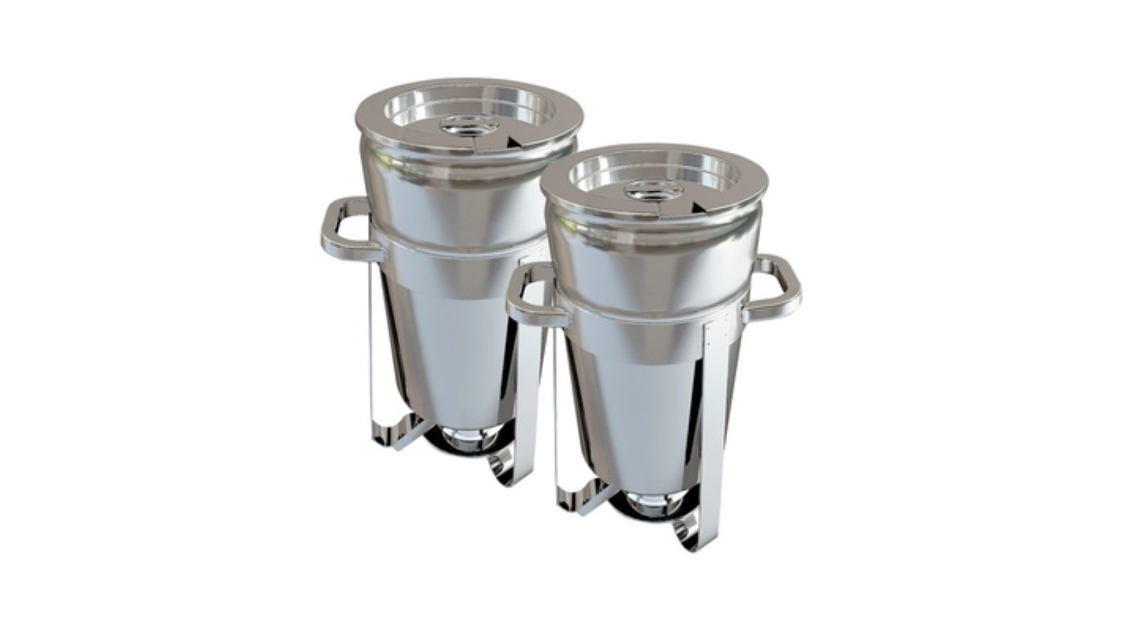SOGA 2x 11L Round Stainless Steel Soup Warmer Marmite Chafer Full Size Catering Chafing Dish