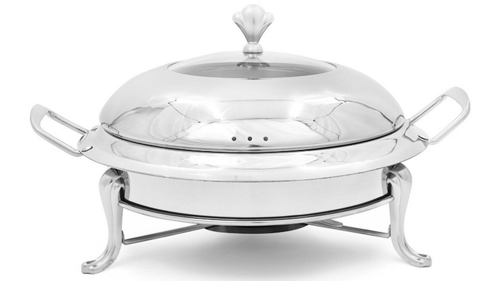 SOGA Stainless Steel Round Buffet Chafing Dish Food Warmer with Glass Top Lid - Silver