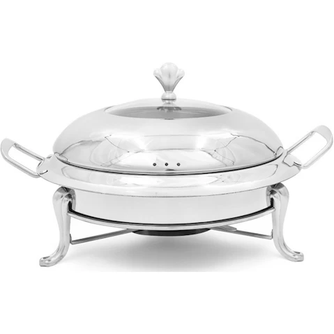 SOGA Stainless Steel Round Buffet Chafing Dish Food Warmer with Glass Top Lid - Silver