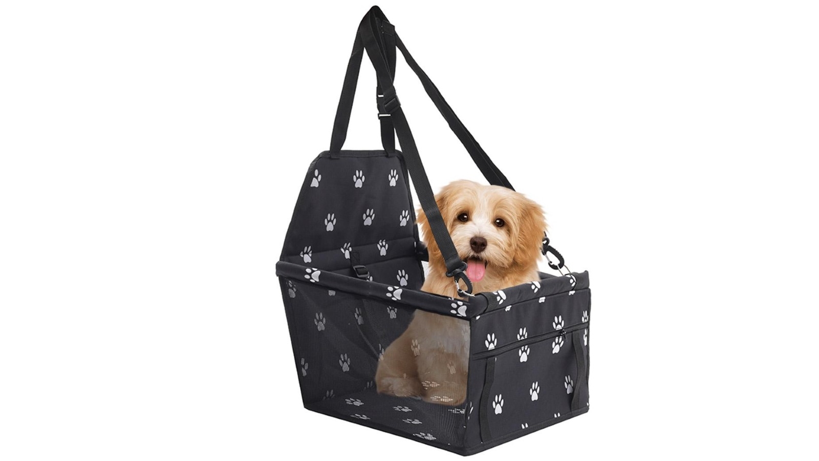SOGA Waterproof Pet Booster Car Seat Safety Travel Portable Dog Carrier Bag - Black