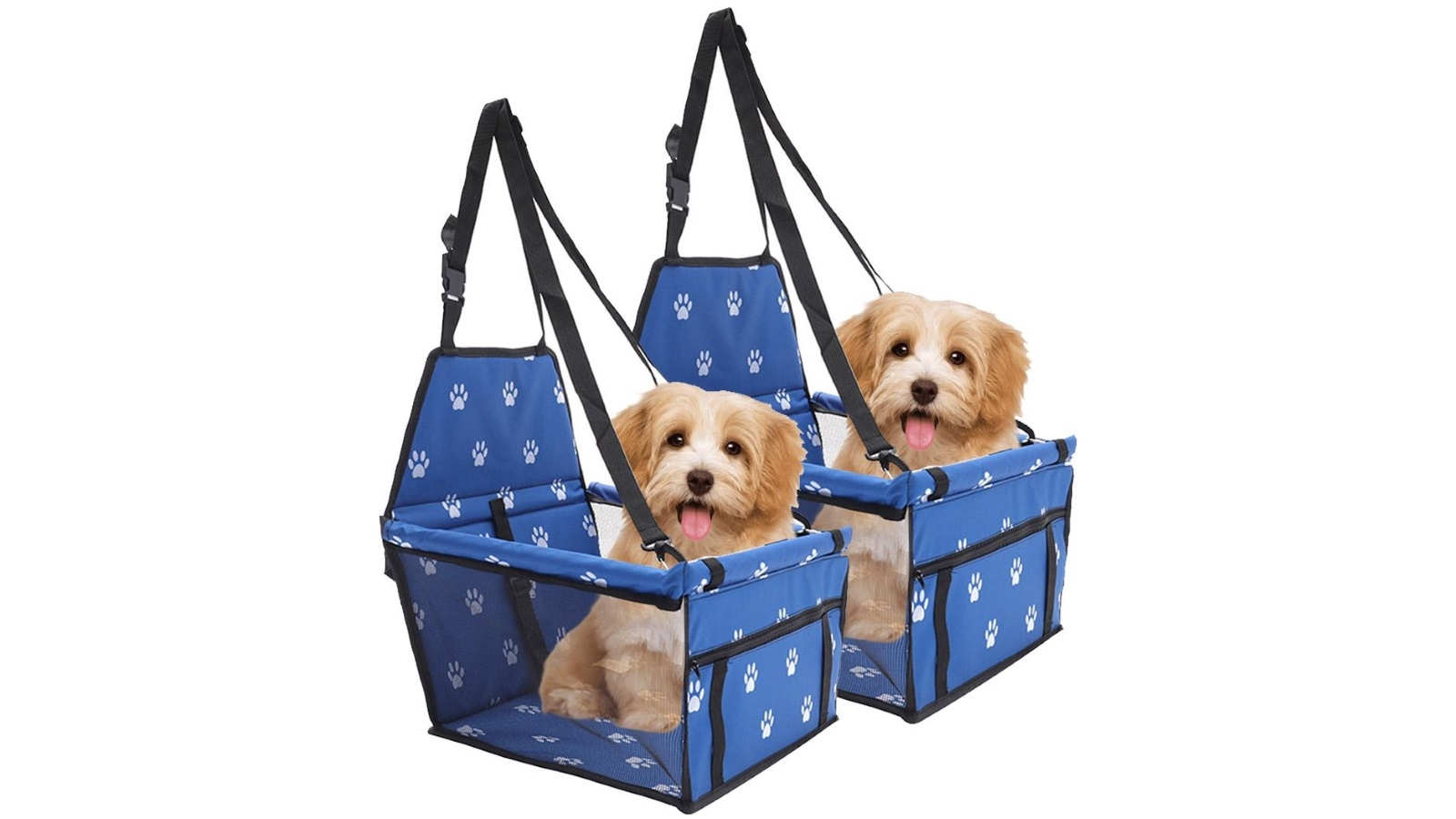 SOGA 2 x Waterproof Pet Booster Car Seat Safety Travel Portable Dog Carrier Bag - Blue