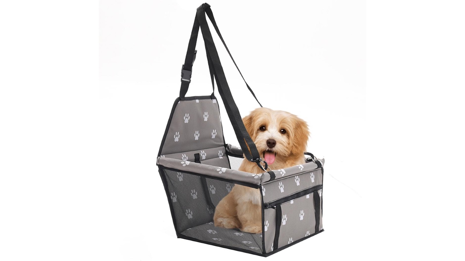SOGA Waterproof Pet Booster Car Seat Safety Travel Portable Dog Carrier Bag - Grey