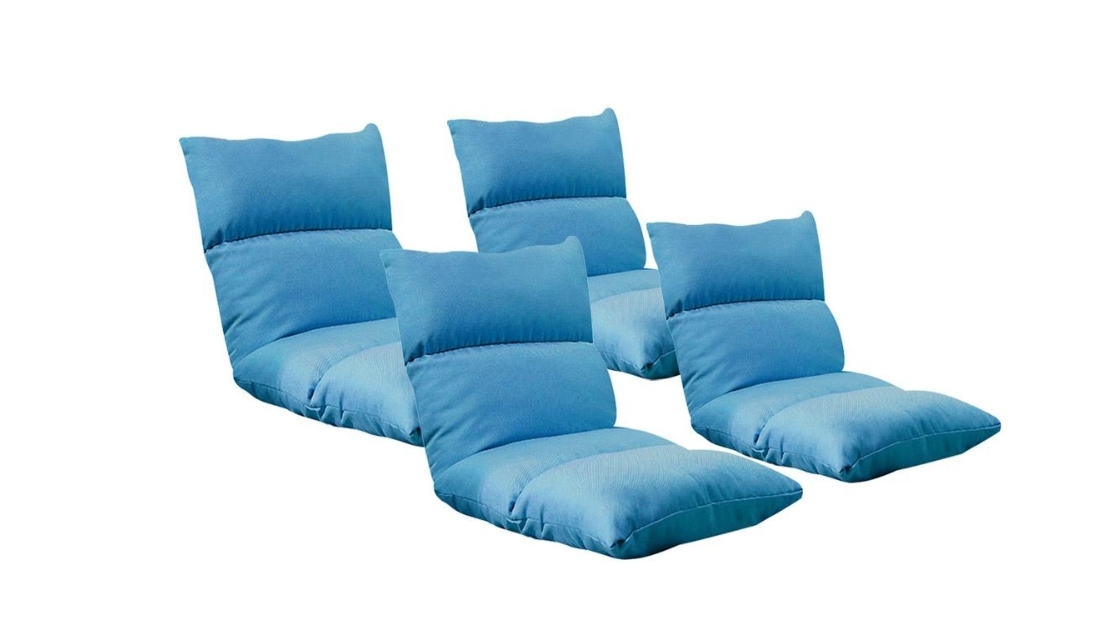 Soga 4 Piece Floor Recliner Lazy Sofa - Blue