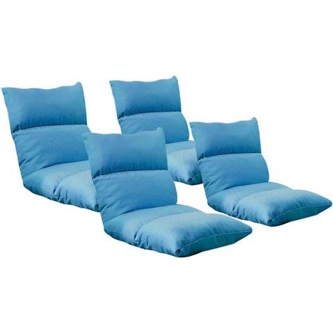 Soga 4 Piece Floor Recliner Lazy Sofa - Blue