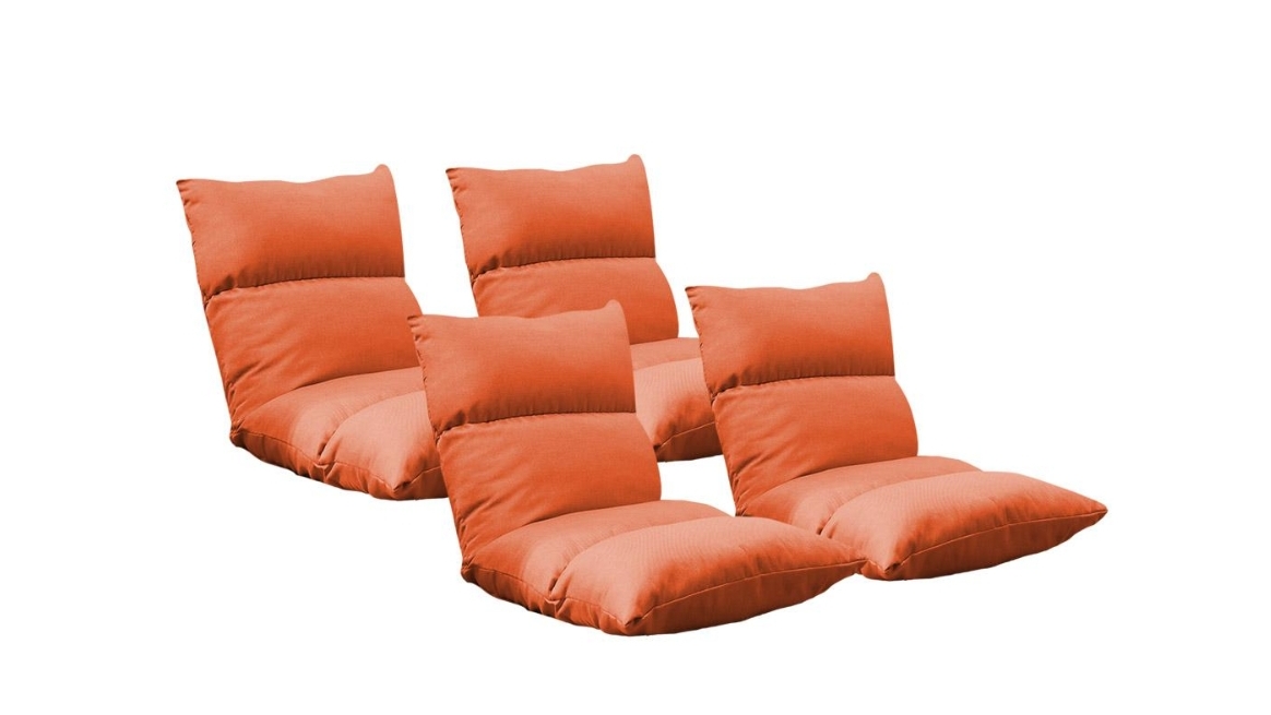 Soga 4 Piece Floor Recliner Lazy Sofa - Orange