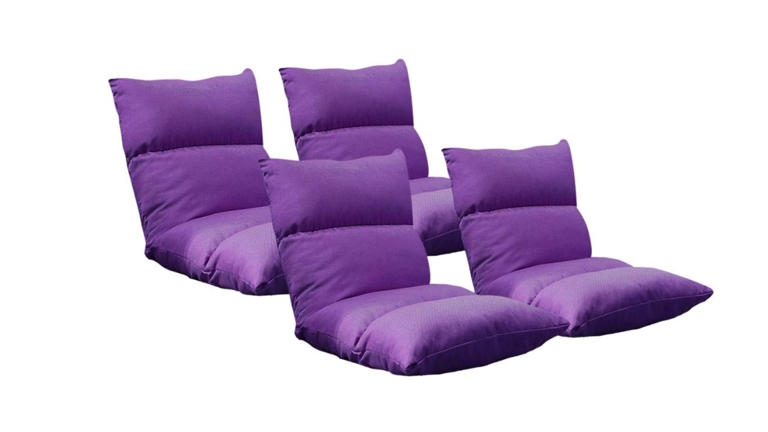 Soga 4 Piece Floor Recliner Lazy Sofa - Purple