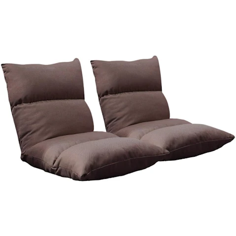 Soga 2 Piece Floor Recliner Lazy Sofa - Coffee