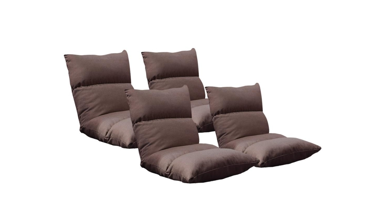 Soga 4 Piece Floor Recliner Lazy Sofa - Coffee