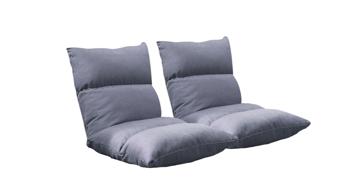 Soga 2 Piece Floor Recliner Lazy Sofa - Grey