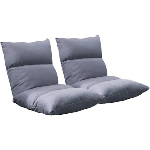 Soga 2 Piece Floor Recliner Lazy Sofa - Grey