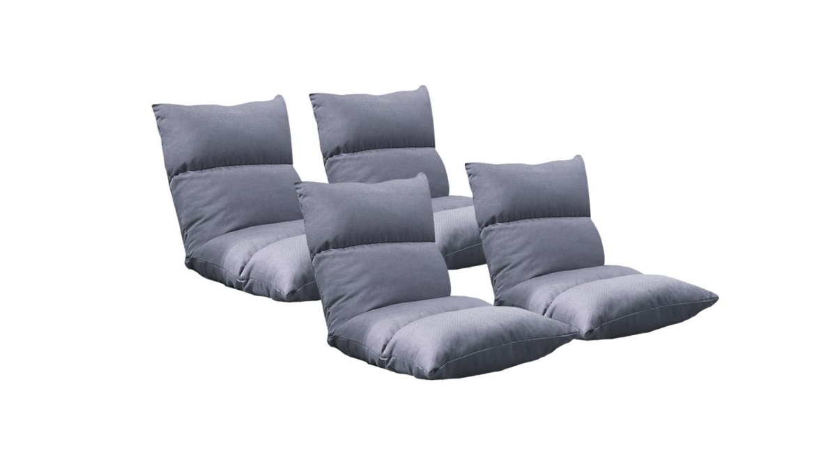 Soga 4 Piece Floor Recliner Lazy Sofa - Grey