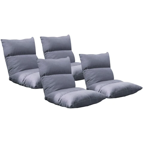 Soga 4 Piece Floor Recliner Lazy Sofa - Grey