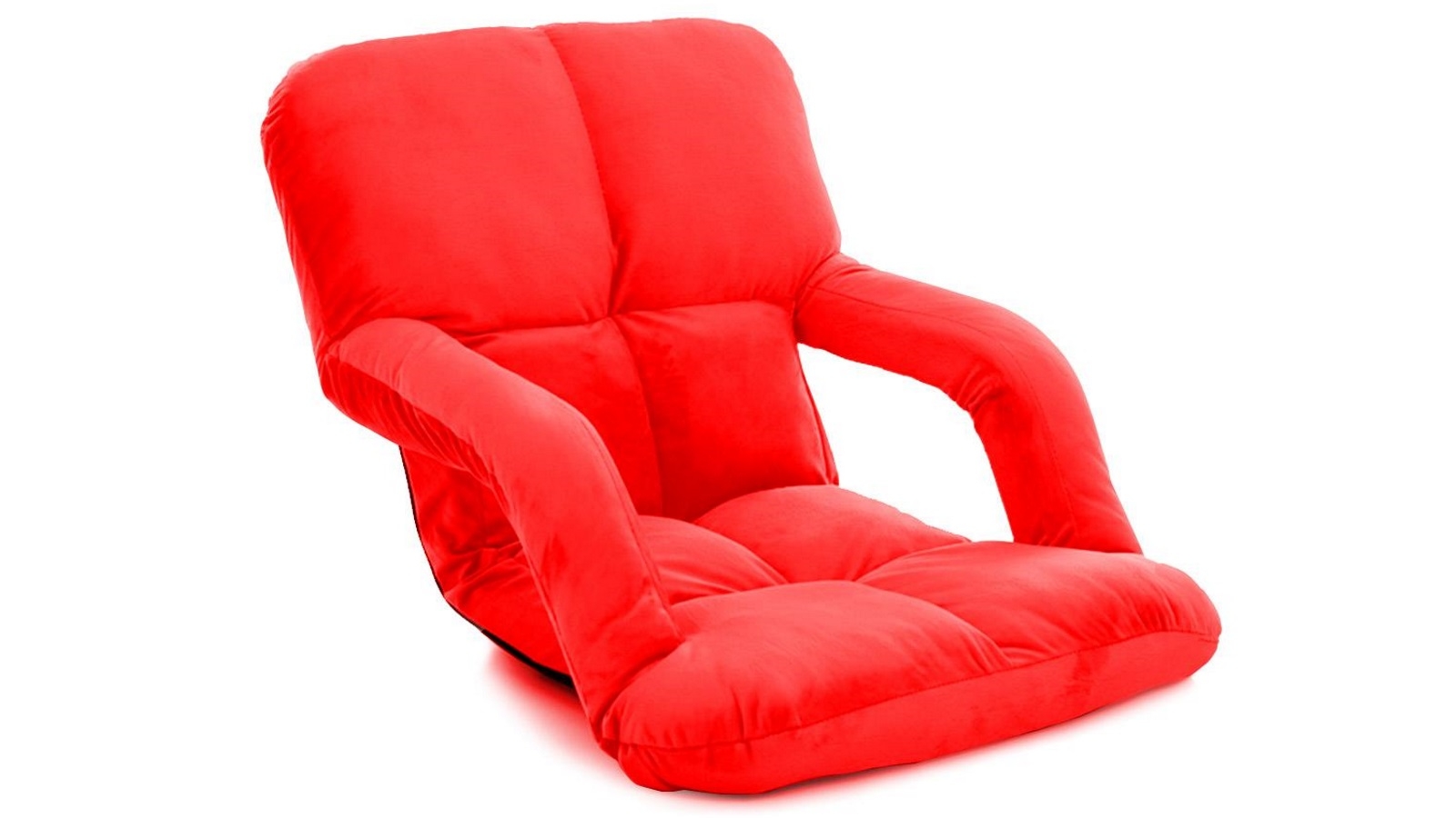 SOGA Foldable Floor Lazy Recliner Chair with Armrest - Red