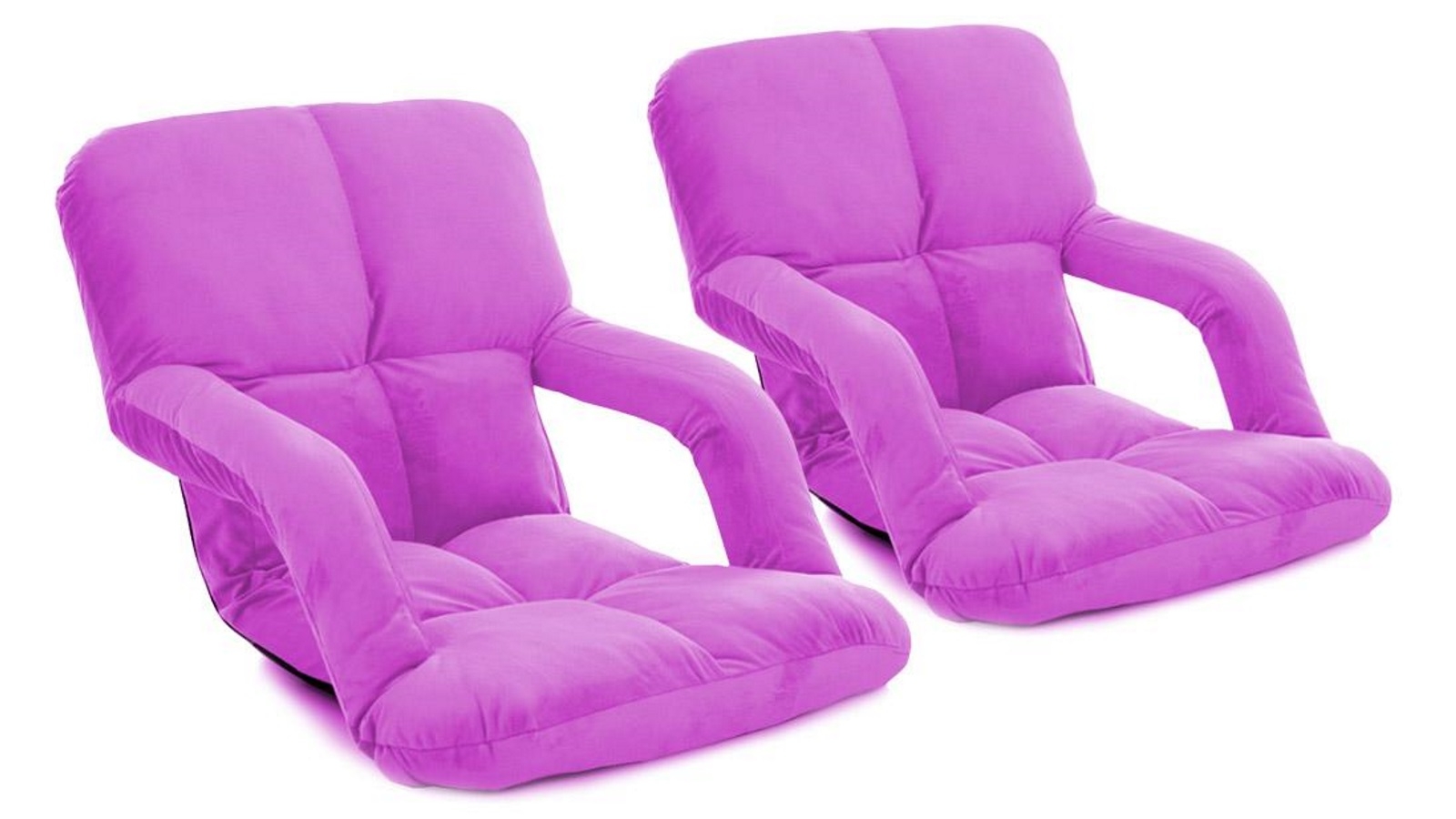 SOGA 2 x Foldable Floor Lazy Recliner Chair with Armrest - Purple