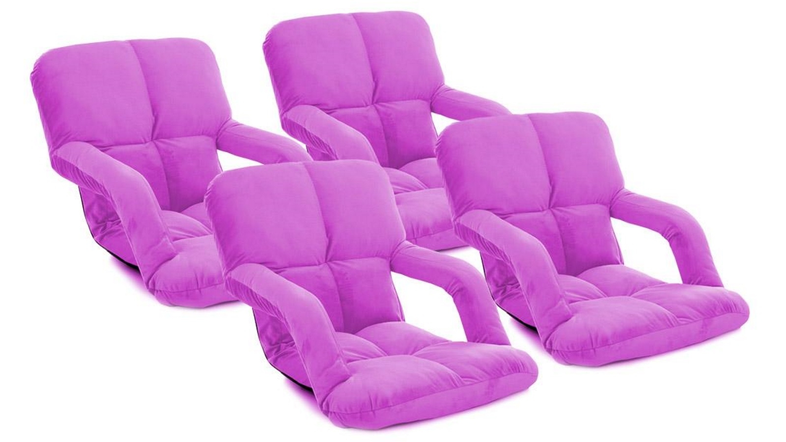 Soga 4x Foldable Floor Lazy Recliner Chair with Armrest - Purple