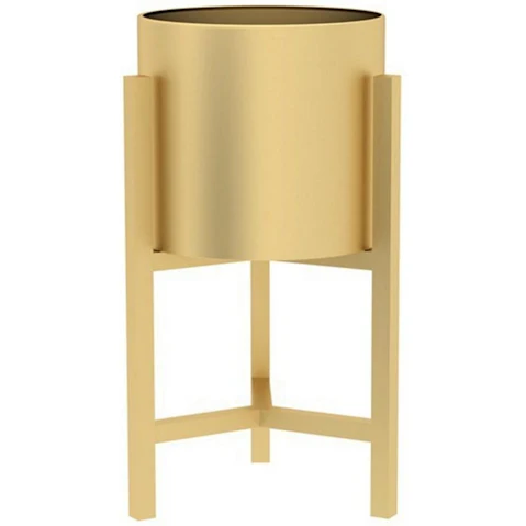 SOGA 45cm Metal Plant Stand with Flower Pot Holder - Gold