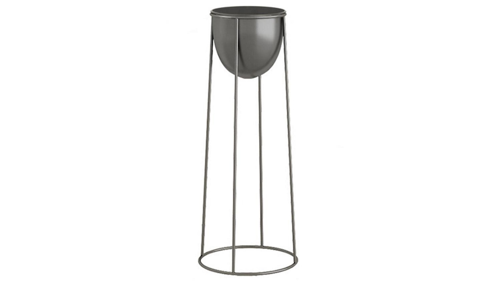 SOGA 50cm Round Wire Metal Plant Stand with Flower Pot Holder - Black