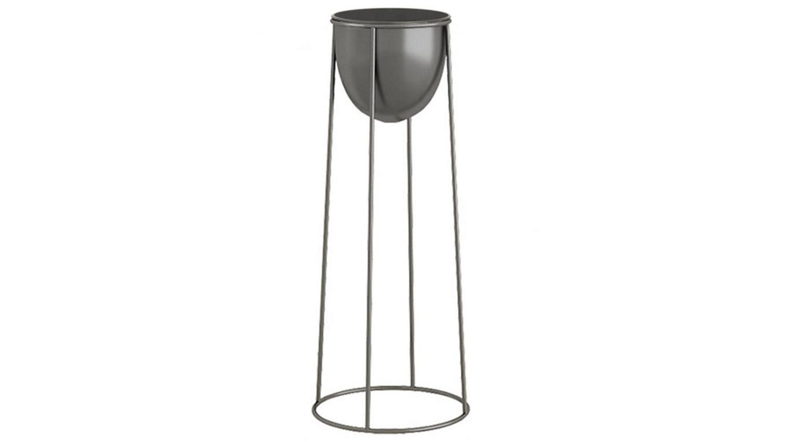 SOGA 70cm Round Wire Metal Plant Stand with Flower Pot Holder - Black