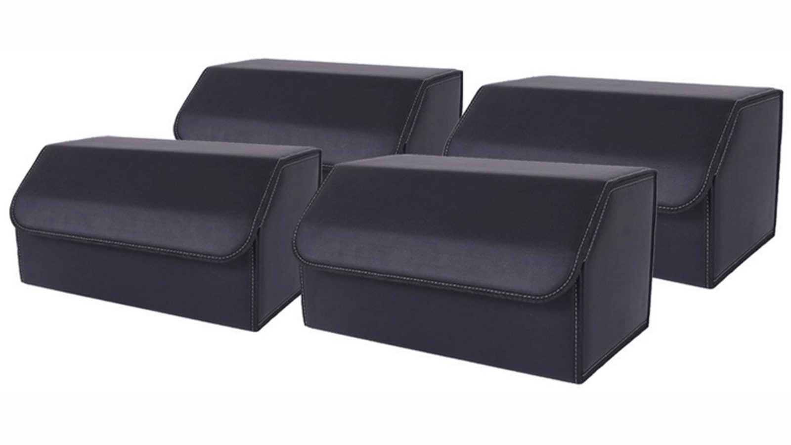 SOGA 4x Large Car Boot Storage Box - Black