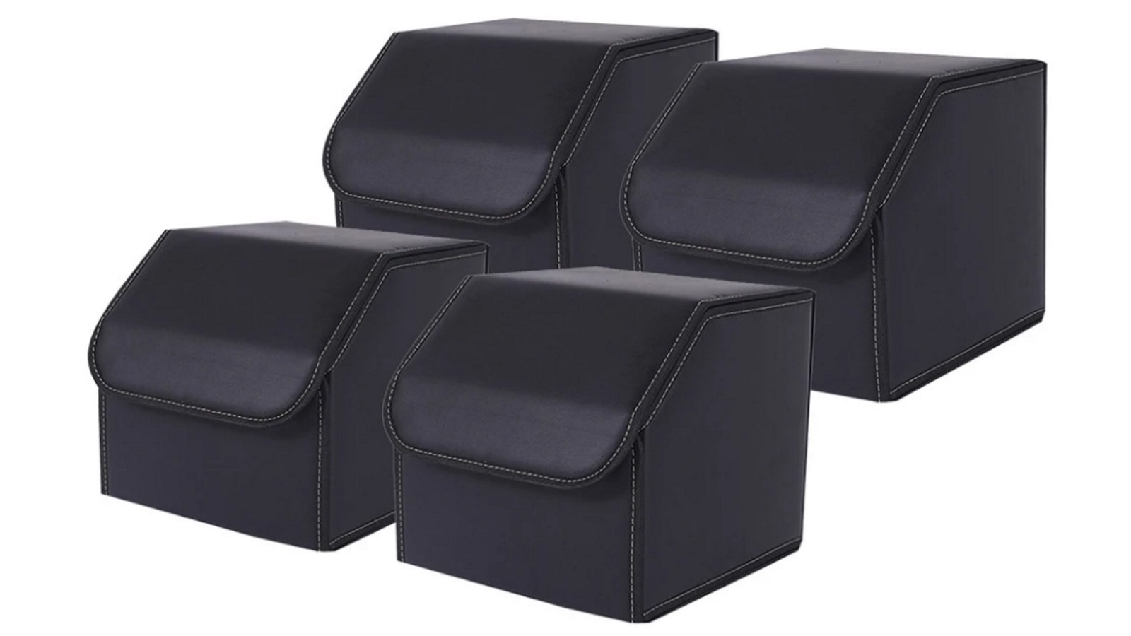 SOGA 4x Small Car Boot Storage Box - Black