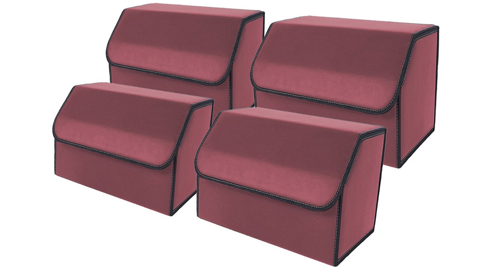 SOGA 4x Medium Car Boot Storage Box - Red