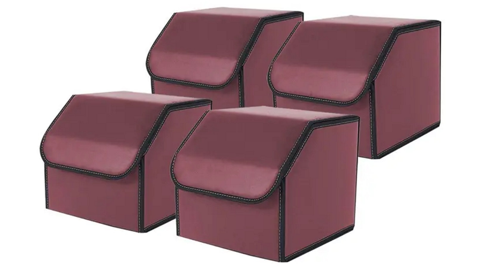 SOGA 4x Small Car Boot Storage Box - Red