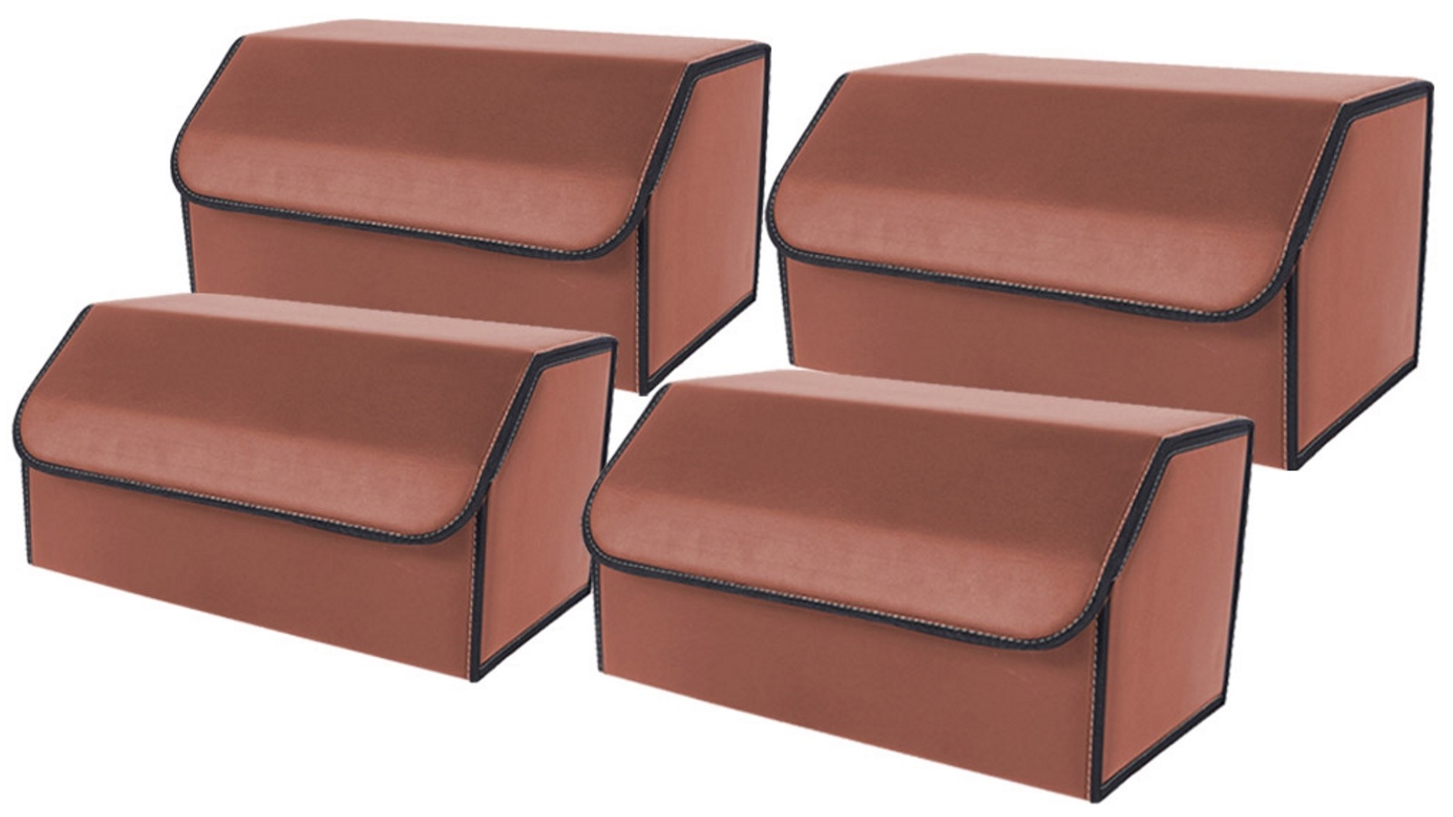 SOGA 4x Large Car Boot Storage Box - Coffee