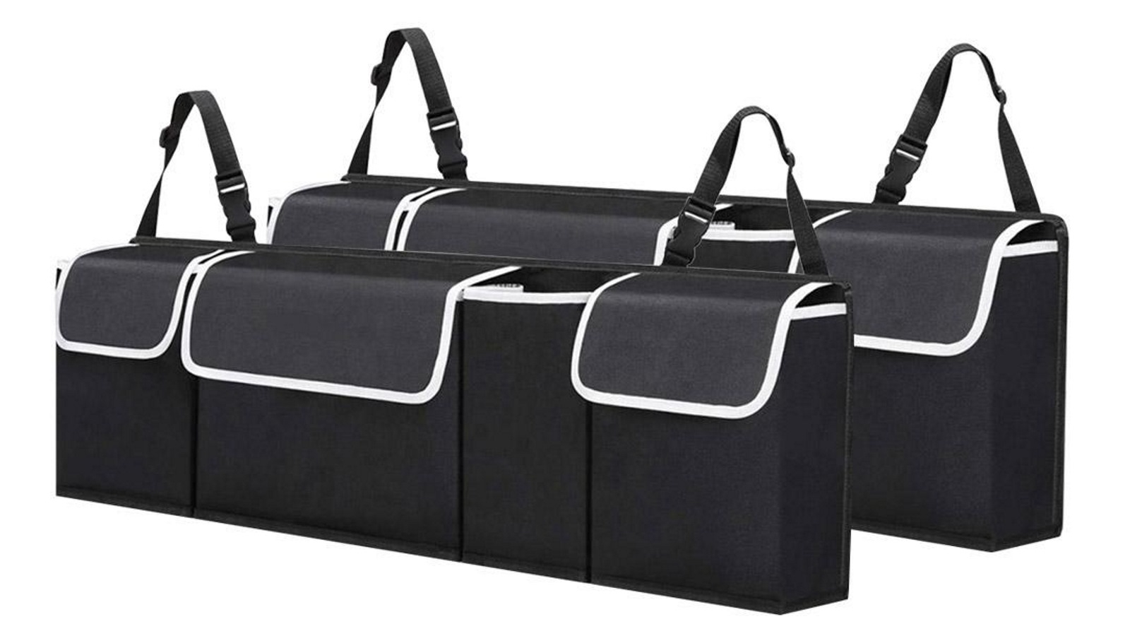 SOGA 2x Oxford Cloth Car Trunk Backseat Multi-Purpose Storage - Black