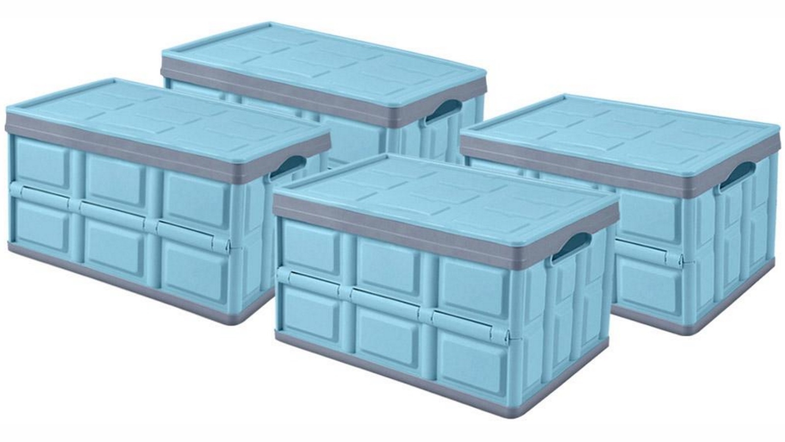 SOGA 4x 30L Collapsible Storage Box - Blue