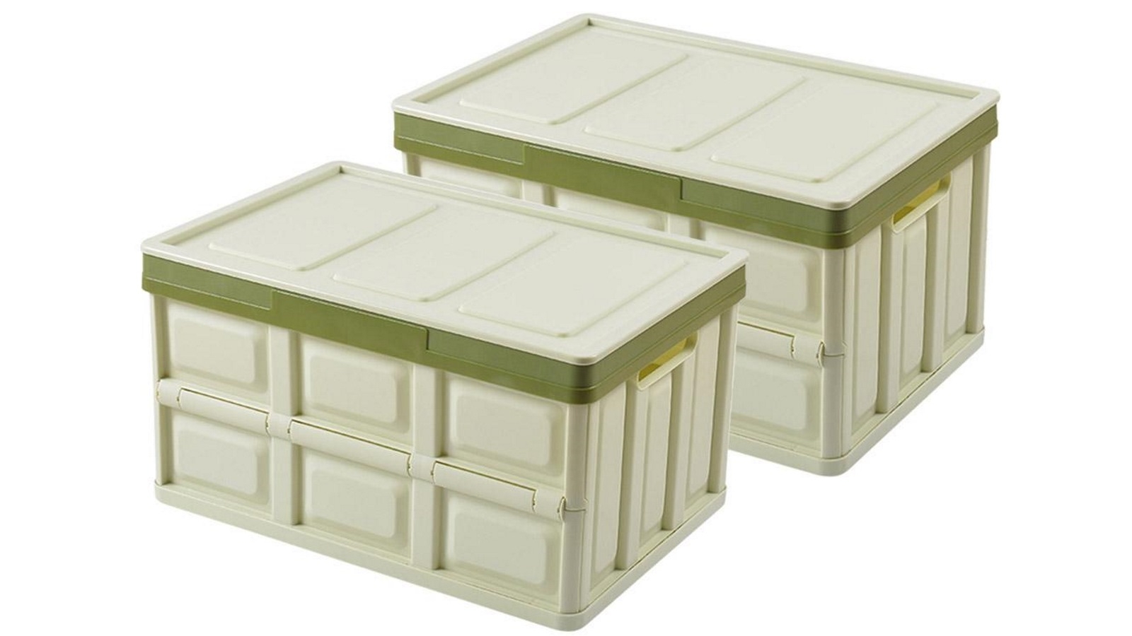 SOGA 2x 30L Collapsible Storage Box - Green
