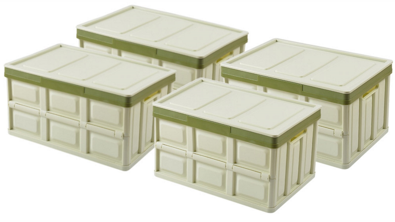 SOGA 4x 30L Collapsible Storage Box - Green