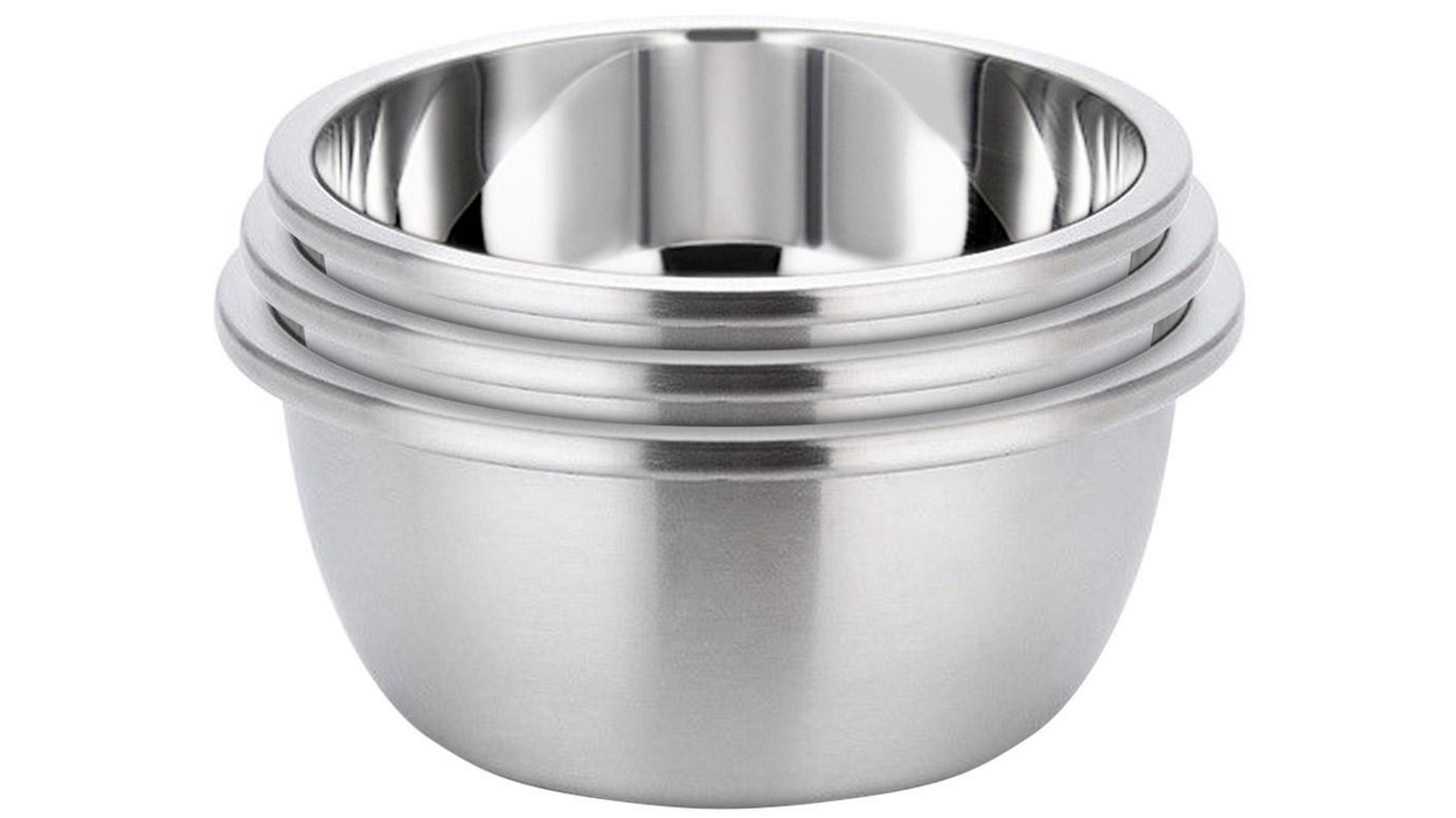 SOGA 3-Pieces Deepen Polished Stainless Steel Mixing Bowl