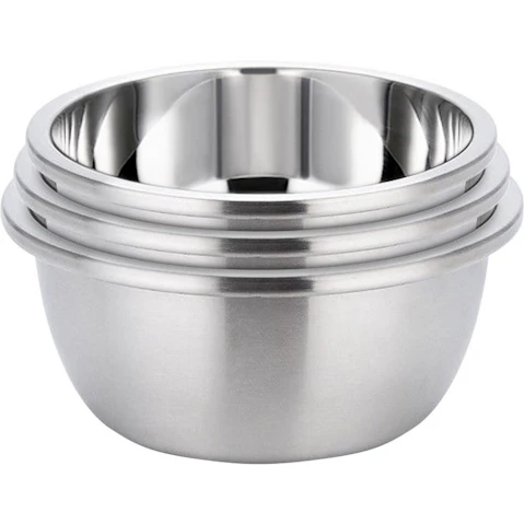 SOGA 3-Pieces Deepen Polished Stainless Steel Mixing Bowl