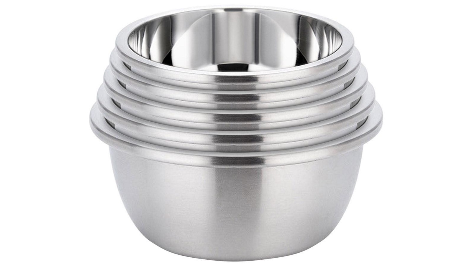 SOGA 5-Pieces Deepen Polished Stainless Steel Mixing Bowl