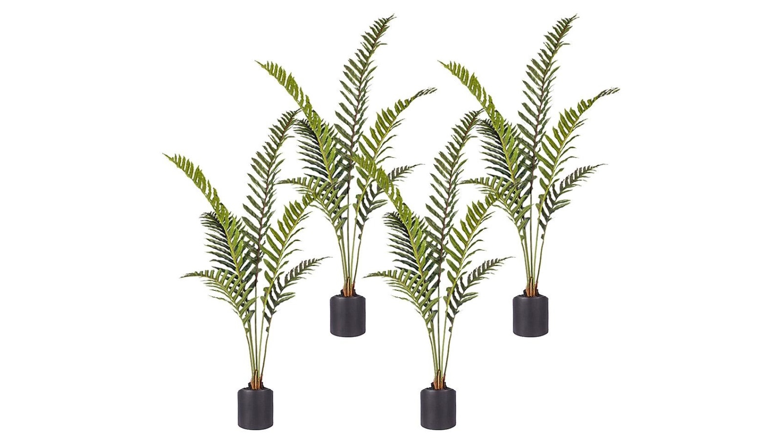 SOGA 4x 150cm Artificial Green Rogue Hares Foot Fern Tree Decor