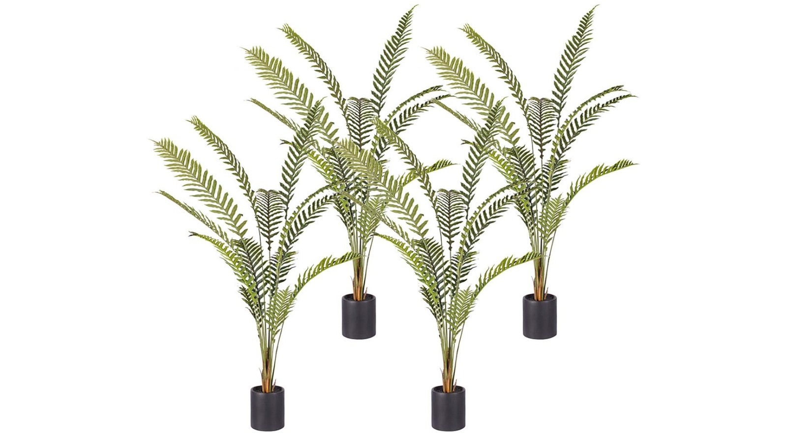 SOGA 4x 240cm Artificial Green Rogue Hares Foot Fern Tree Fake Decor