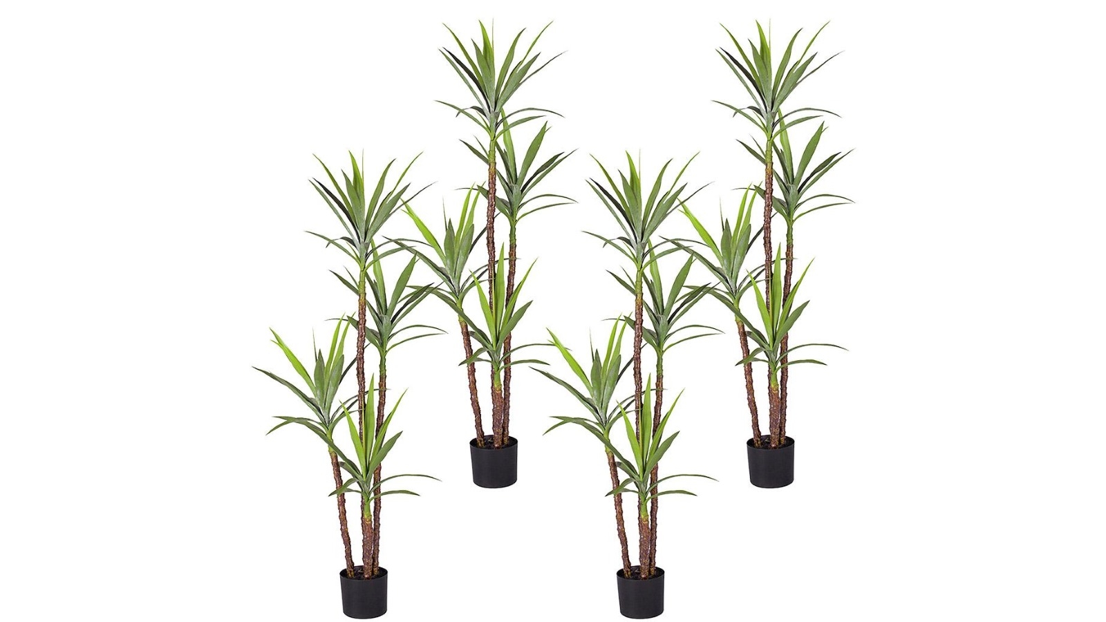 SOGA 4x 180cm Artificial Natural Green Dracaena Yucca Tree Decor