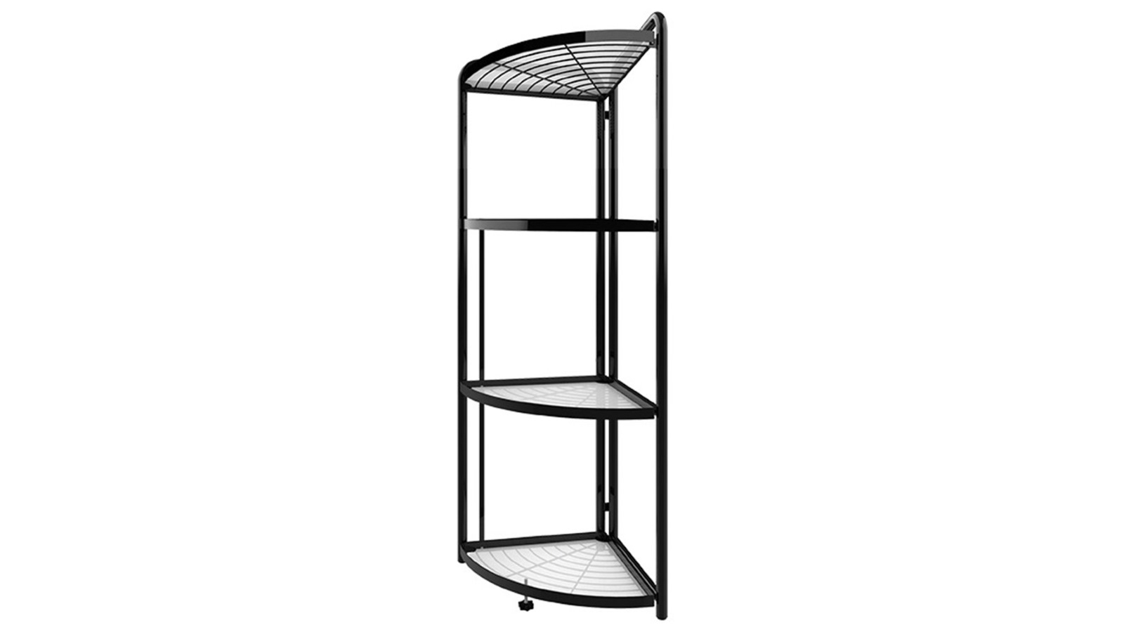 SOGA 4 Tier Steel Triangular Corner Stand Shelves Organizer - Black